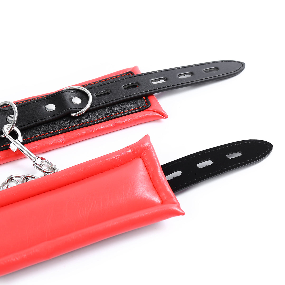 Libussa- schickes rot schwarzes Handfesselset