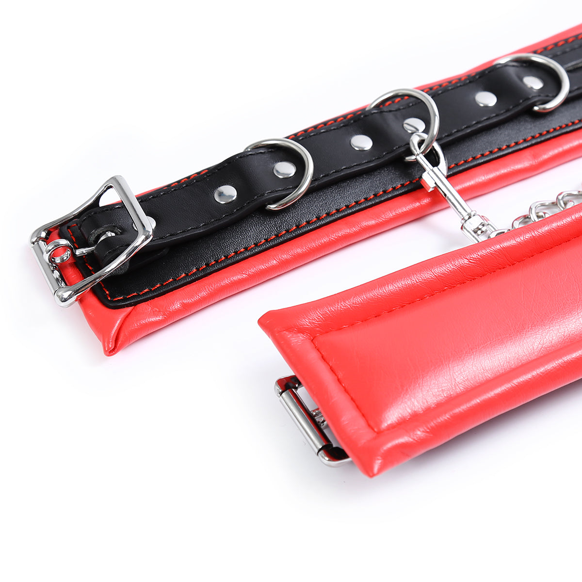 Libussa- schickes rot schwarzes Handfesselset