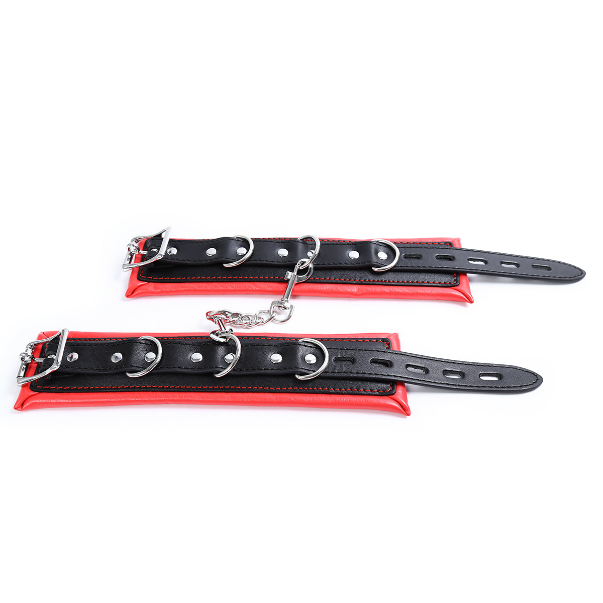 Libussa- bequeme rot schwarze Fußfesseln