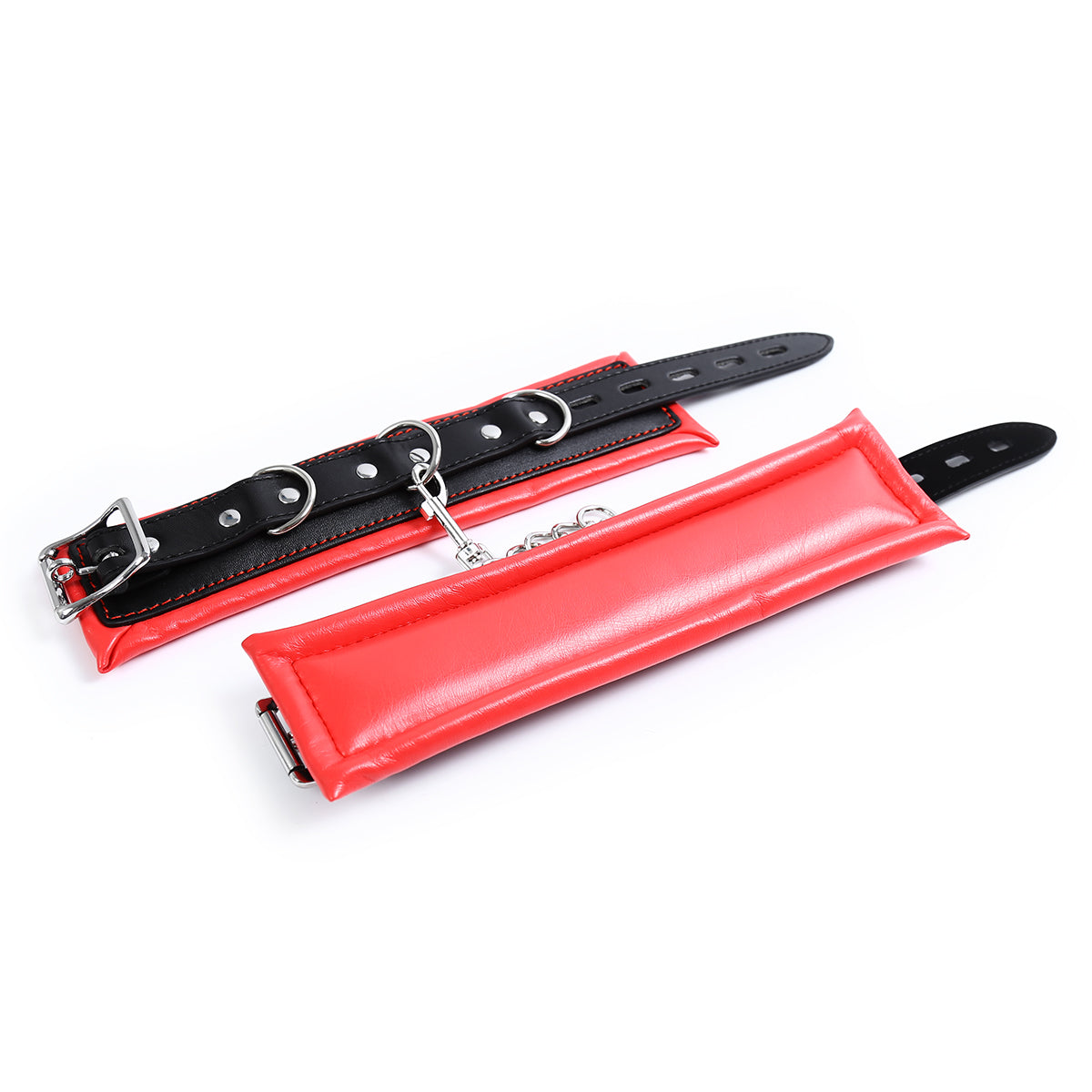 Libussa- bequeme rot schwarze Fußfesseln