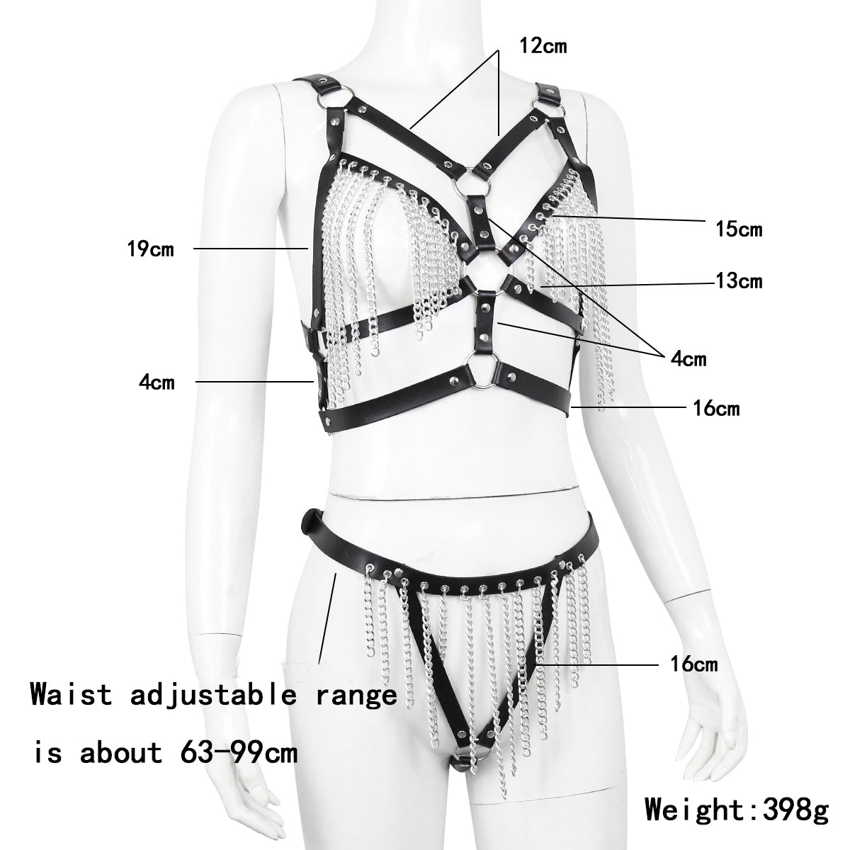 Chain Decoration Strap Women Set