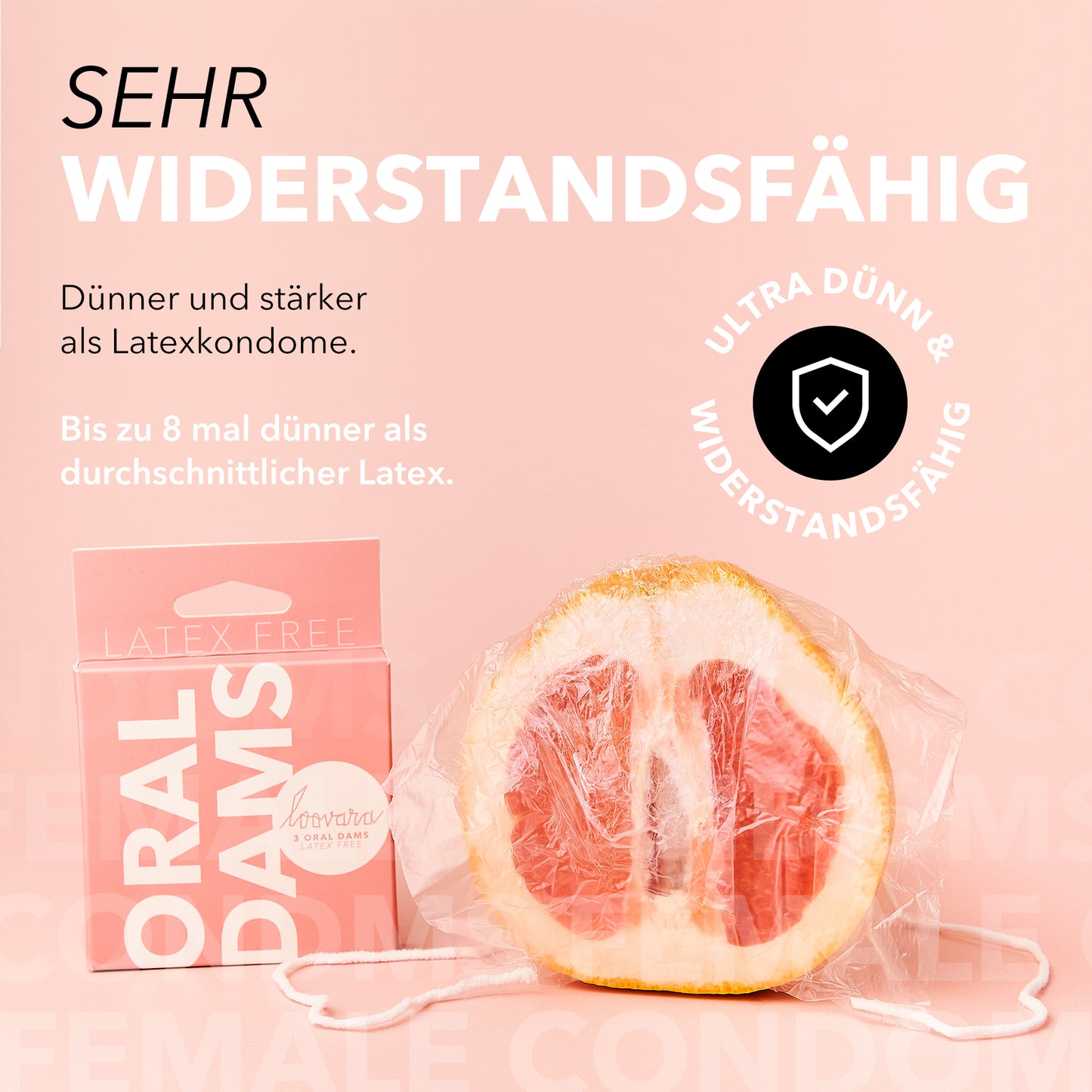 Kondome - Latexfreie Oraltücher - 3 Stück