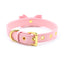 Golden Kitty Cat Bell Collar rosa