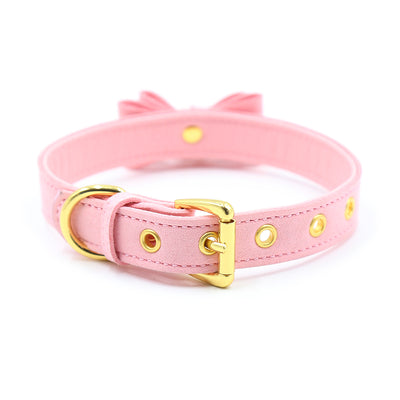 Golden Kitty Cat Bell Collar rosa