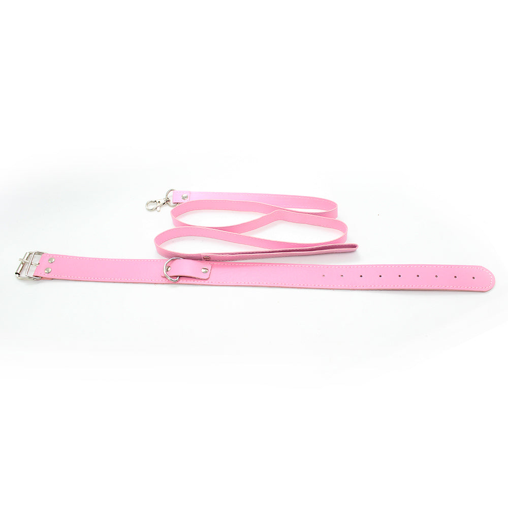Melibea - Halsband mit Leine rosa