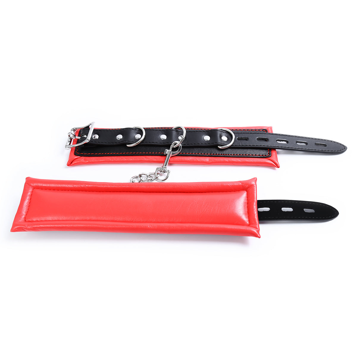 Libussa- schickes rot schwarzes Handfesselset