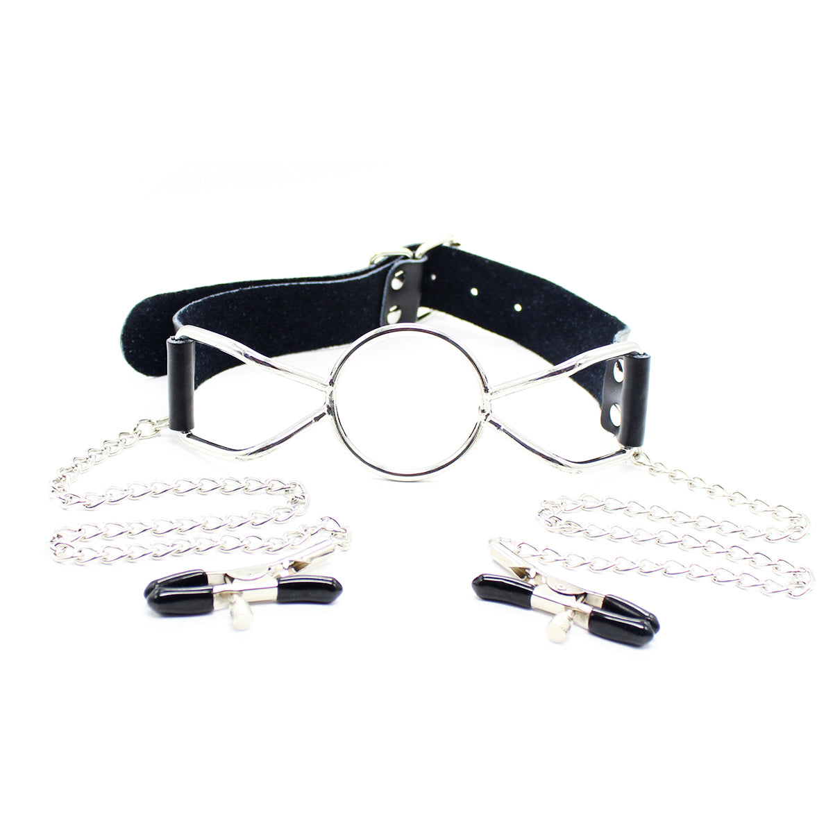 Undis - Spider Nipple Clamps Leather Mouth Gags - (S,M;L)