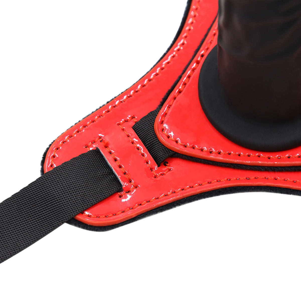 Shiny Strapon schick schwarz / rot