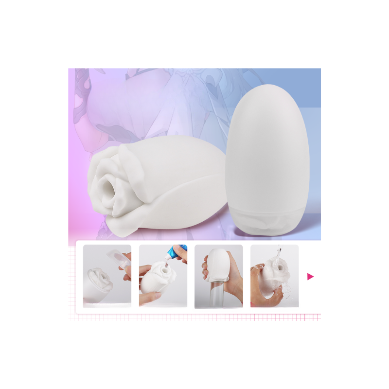 Pleasure Place - Rosenförmiger Masturbator für Männer aus weichem Silikon - realistisches Gefühl, IPX7 wasserdicht & wiederverwendbar