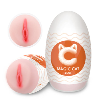 Pleasure Place - Weiches Silikon-Masturbationsei für Männer - Magic Cat Loli, realistische Textur & einfache Reinigung, 10 cm groß