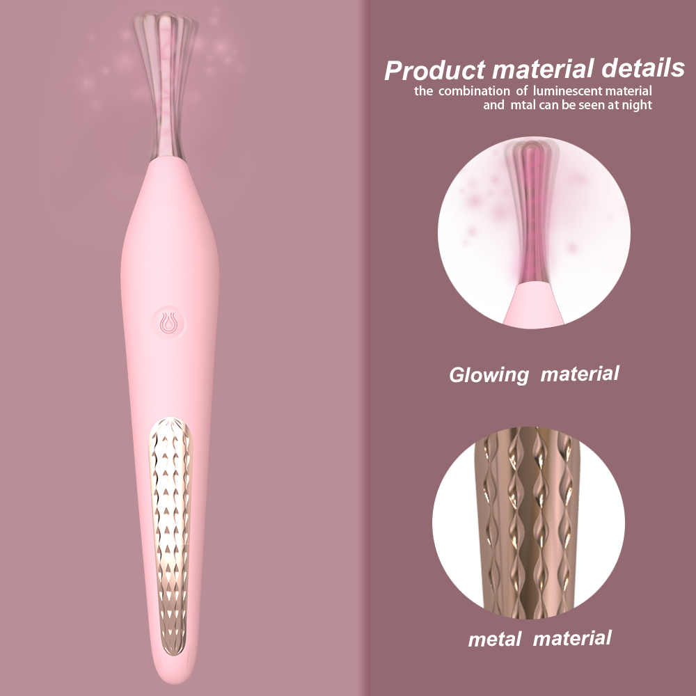 Vibro 12 Vibrator in Rosa, aus Silikon, Metall, ABS, mit USB-Aufladung, 9 Vibrationsmodi und wasserdicht nach IPX7. Auflegevibrator, Auflegvibrator , ähnlich DM 